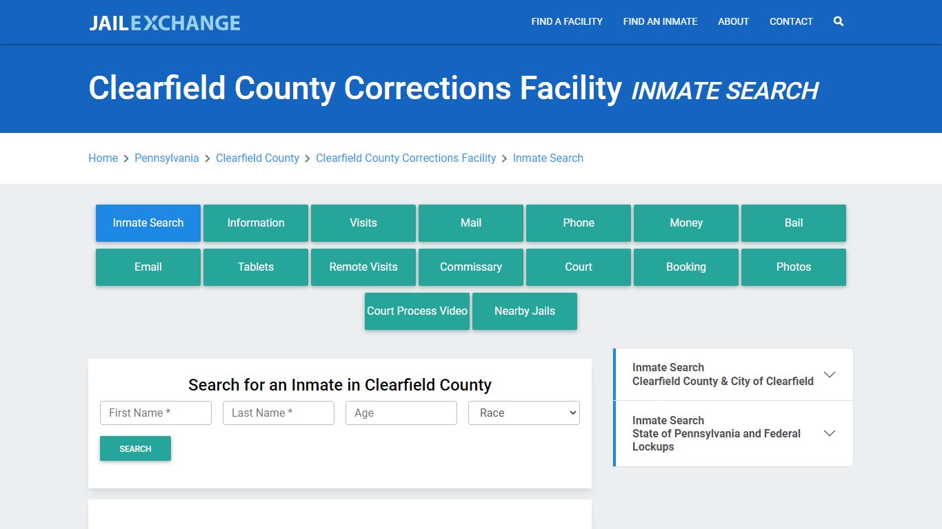 Clearfield County Corrections Facility Inmate Search - Jail Exchange