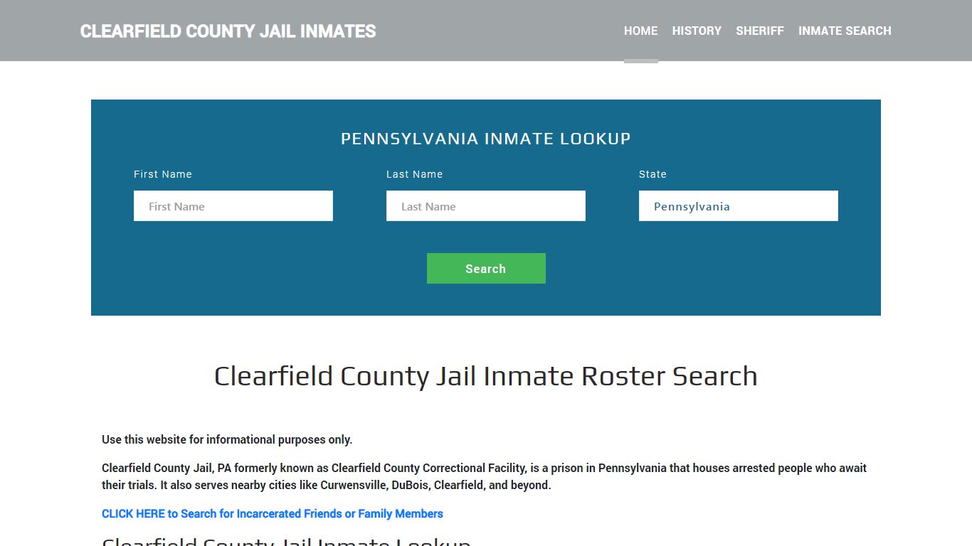 Clearfield County Jail Inmate Roster Lookup, Clearfield, PA