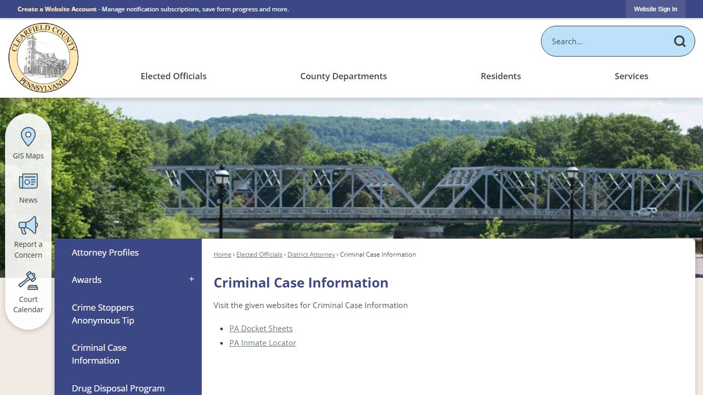 Criminal Case Information | Clearfield County, PA