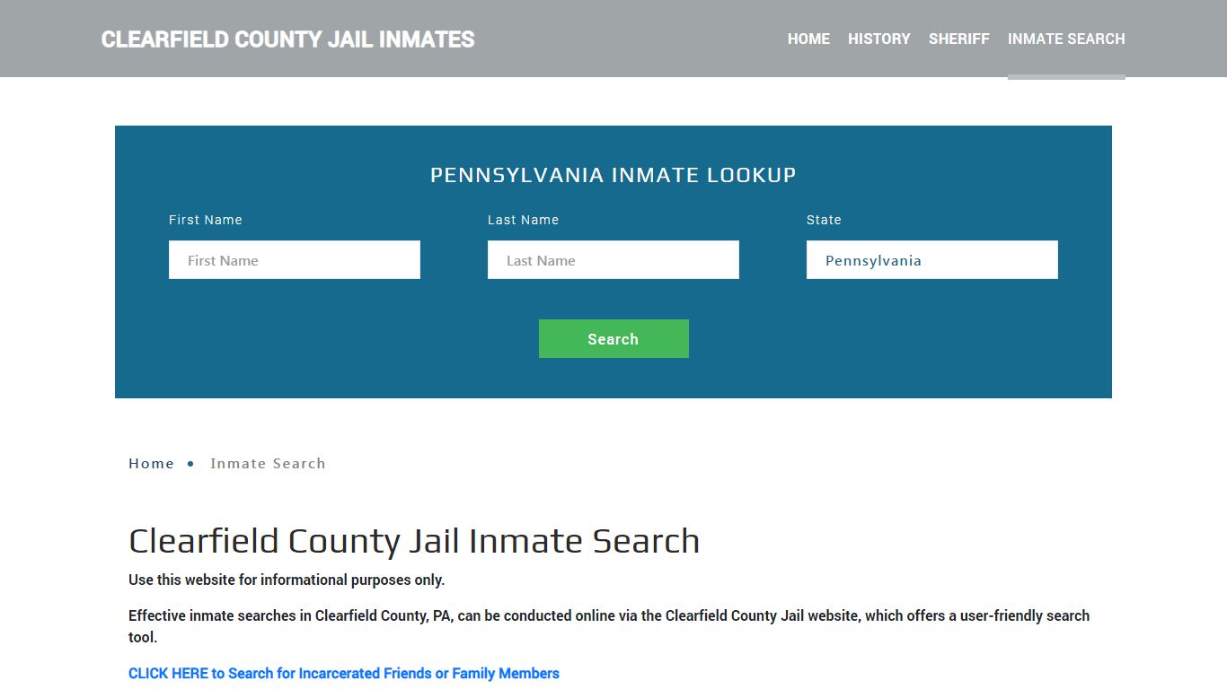 Clearfield County, PA Detainee Lookup